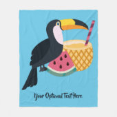 Couverture Polaire Texte et couleur personnalisés Illustration Toucan (Devant)