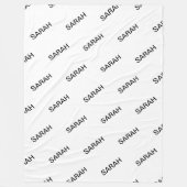 Couverture Polaire Texte extensible personnalisable Blanc et noir mod (Devant)