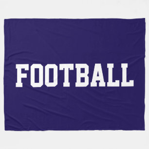Couverture Polaire Texte FOOTBALL Blanc Athlétique Amusant en Gras su