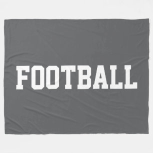 Couverture Polaire Texte FOOTBALL Blanc Gras et Sportif sur Fond Gris