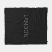 Couverture Polaire Texte Moderne Éditable | Gris Foncé & Noir (Devant (Horizontal))