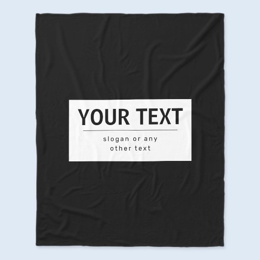 Couverture Polaire Texte modifiable moderne en gras | Noir & Blanc