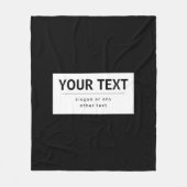 Couverture Polaire Texte modifiable moderne en gras | Noir & Blanc (Devant)