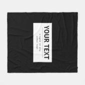 Couverture Polaire Texte modifiable moderne en gras | Noir & Blanc (Devant (Horizontal))