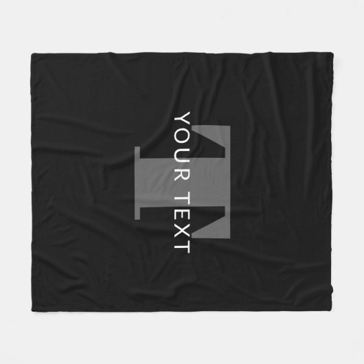 Couverture Polaire Texte modifié en gras | Blanc noir et gris (Devant (Horizontal))