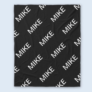 Couverture Polaire Texte personnalisable Bold Modern Black & White