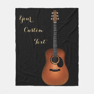 Couverture Polaire Texte personnalisable de guitare acoustique