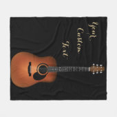 Couverture Polaire Texte personnalisable de guitare acoustique (Devant (Horizontal))