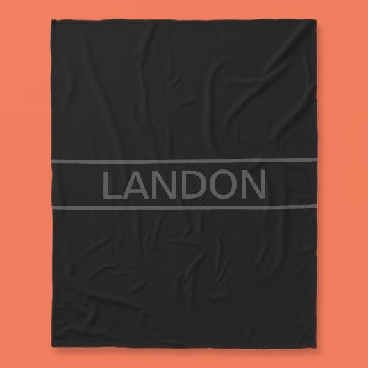 Couverture Polaire Texte personnalisable | Gras moderne noir et gris 