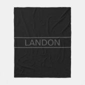 Couverture Polaire Texte personnalisable | Gras moderne noir et gris  (Devant)