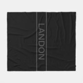 Couverture Polaire Texte personnalisable | Gras moderne noir et gris  (Devant (Horizontal))