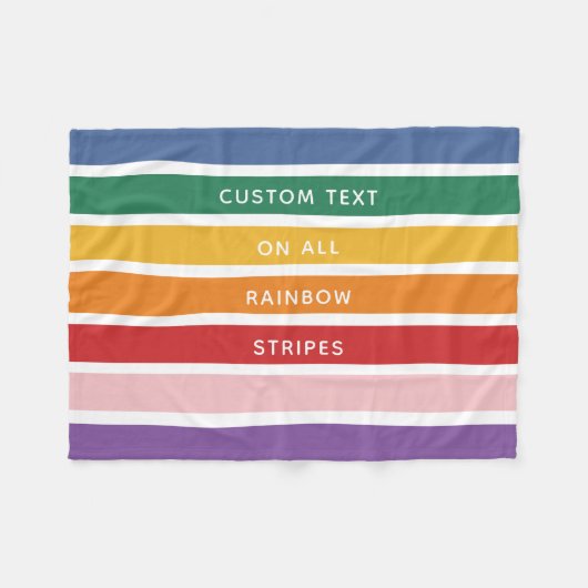 Couverture Polaire Texte personnalisé simple moderne avec arc-en-ciel (Devant (Horizontal))