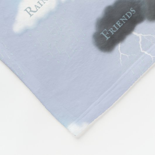 Couverture Polaire Texte personnalisé sur nuages et arcs-en-ciel "Plu (Coin)