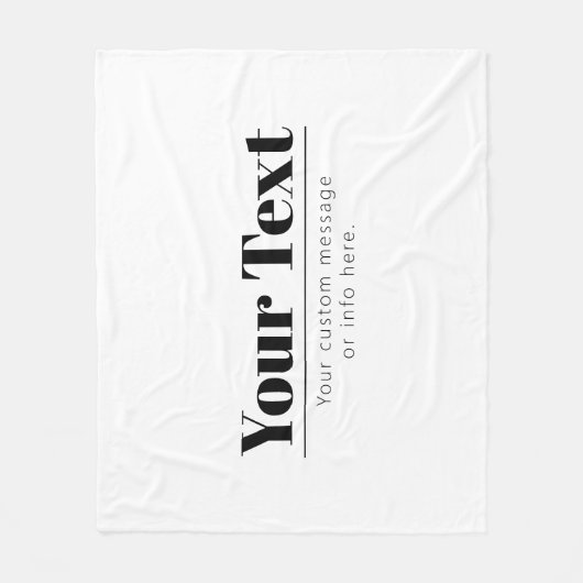 Couverture Polaire Texte rétro-moderne élégant | Noir & Blanc (Devant)