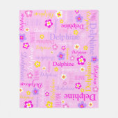 Couverture Polaire Texte rose, violet blanc jaune typographique (Devant)