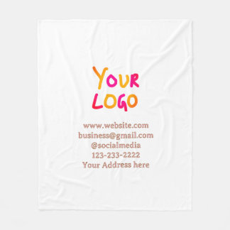 Couverture Polaire texte simple minimal ajoutez votre logo/dessin ici