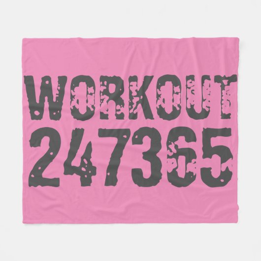Couverture Polaire Texte usé et rayé Workout 247365 rose (Devant (Horizontal))
