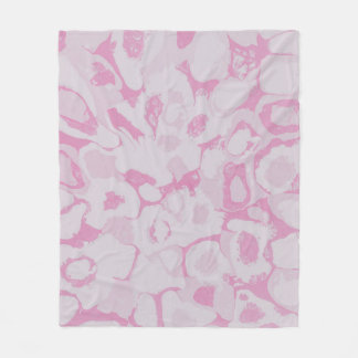 COUVERTURE POLAIRE TEXTILE FLORAL ROSE ET BLANC