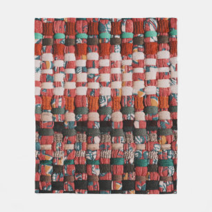 COUVERTURE POLAIRE TEXTILE VERT ROUGE ET BLEU