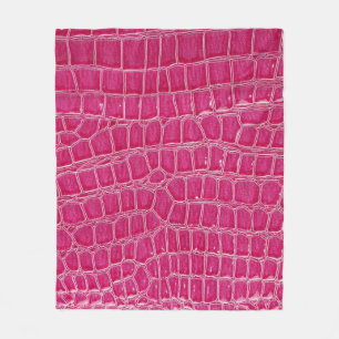 Couverture Polaire Texture à motif d'alligator rose