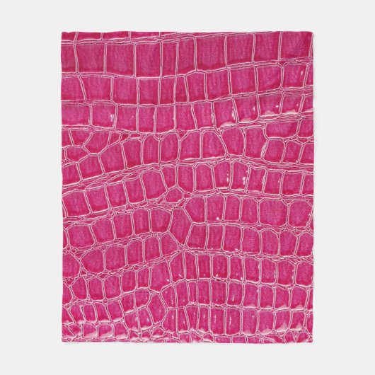 Couverture Polaire Texture à motif d'alligator rose (Devant)