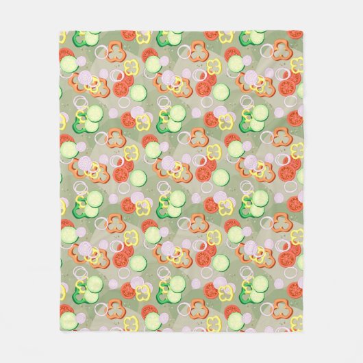 Couverture Polaire Texture avec des tranches de légumes (Devant)