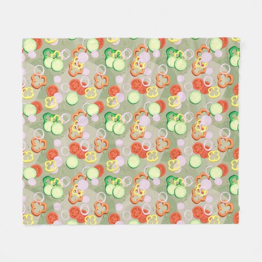 Couverture Polaire Texture avec des tranches de légumes (Devant (Horizontal))