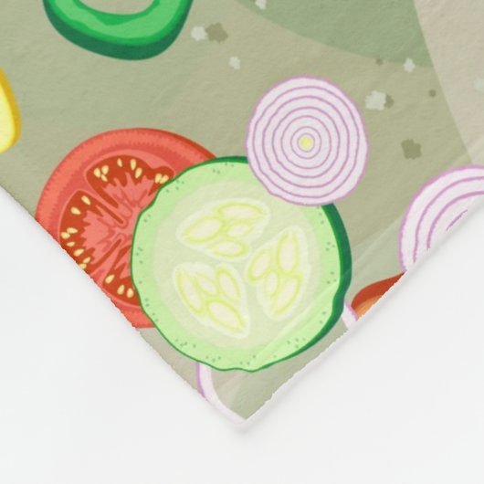 Couverture Polaire Texture avec des tranches de légumes (Coin)