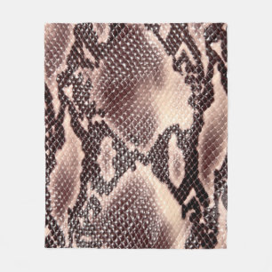 Couverture Polaire texture Brown en cuir de serpent