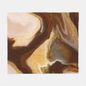 Couverture Polaire texture Brown en marbre : fluide abstrait (Devant (Horizontal))