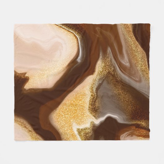 Couverture Polaire texture Brown en marbre : fluide abstrait (Devant (Horizontal))