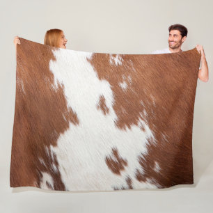 Couverture Polaire texture Brown et blanche de la vache