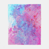 Couverture Polaire Texture créative bleu-rose, taches de peinture. (Devant)