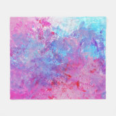 Couverture Polaire Texture créative bleu-rose, taches de peinture. (Devant (Horizontal))