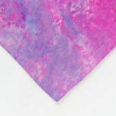 Couverture Polaire Texture créative bleu-rose, taches de peinture. (Coin)