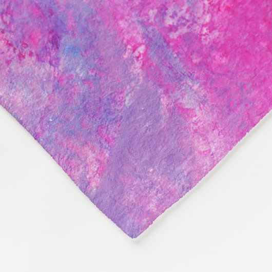 Couverture Polaire Texture créative bleu-rose, taches de peinture. (Coin)