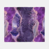 Couverture Polaire Texture d'agate scintillante violette (Devant (Horizontal))
