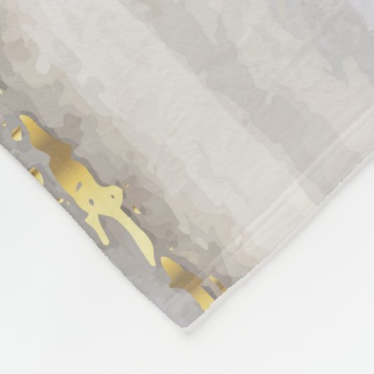 Couverture Polaire Texture d'aquarelle en or gris luxe (Coin)