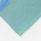 Couverture Polaire Texture d'aquarelle liquide en or bleu (Coin)