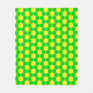 Couverture Polaire Texture de ballon de football - Jaune & Vert