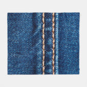 Couverture Polaire Texture de denim bleu avec couture, Jeans (Devant (Horizontal))