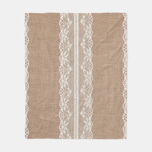 Couverture Polaire Texture de dentelle blanche Brown (Devant)