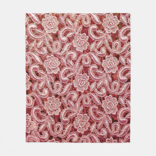 Couverture Polaire Texture de dentelle rose fine avec vin magnifique