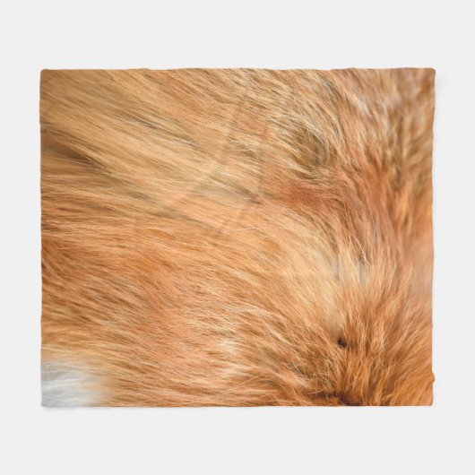 Couverture Polaire Texture de fourrure de renard rouge (Devant (Horizontal))