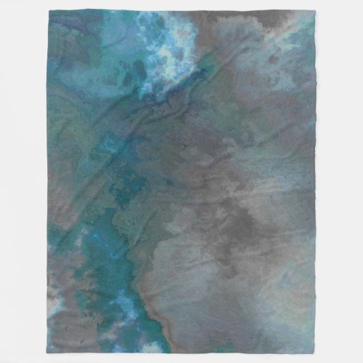 Couverture Polaire Texture de marbre bleu et gris (Devant)