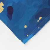 Couverture Polaire Texture de marbre bleu or luxueux (Coin)