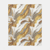 Couverture Polaire Texture de marbre gris abstrait avec or fluide (Devant)