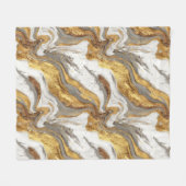 Couverture Polaire Texture de marbre gris abstrait avec or fluide (Devant (Horizontal))