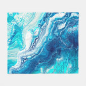Couverture Polaire Texture de marbre liquide bleu (Devant (Horizontal))