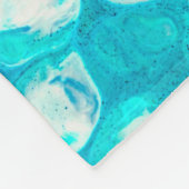 Couverture Polaire Texture de marbre liquide bleu (Coin)